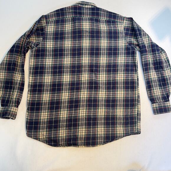 L.L. Bean Flannel Button Down Shirt Men's Large TALL Made in USA Pocket Plaid - Picture 8 of 9